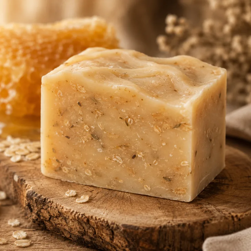 Срез натурального мыла крупным планом